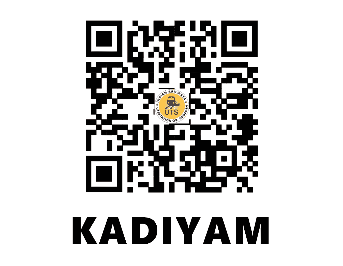 UTS QR Code for KADIYAM - KYM - SC (ANDHRA PRADESH)